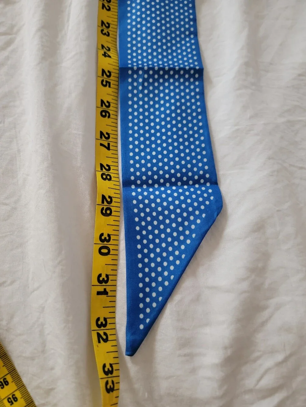 Blue Paisley & Polka Dot Hair Scarf Bow Twilly